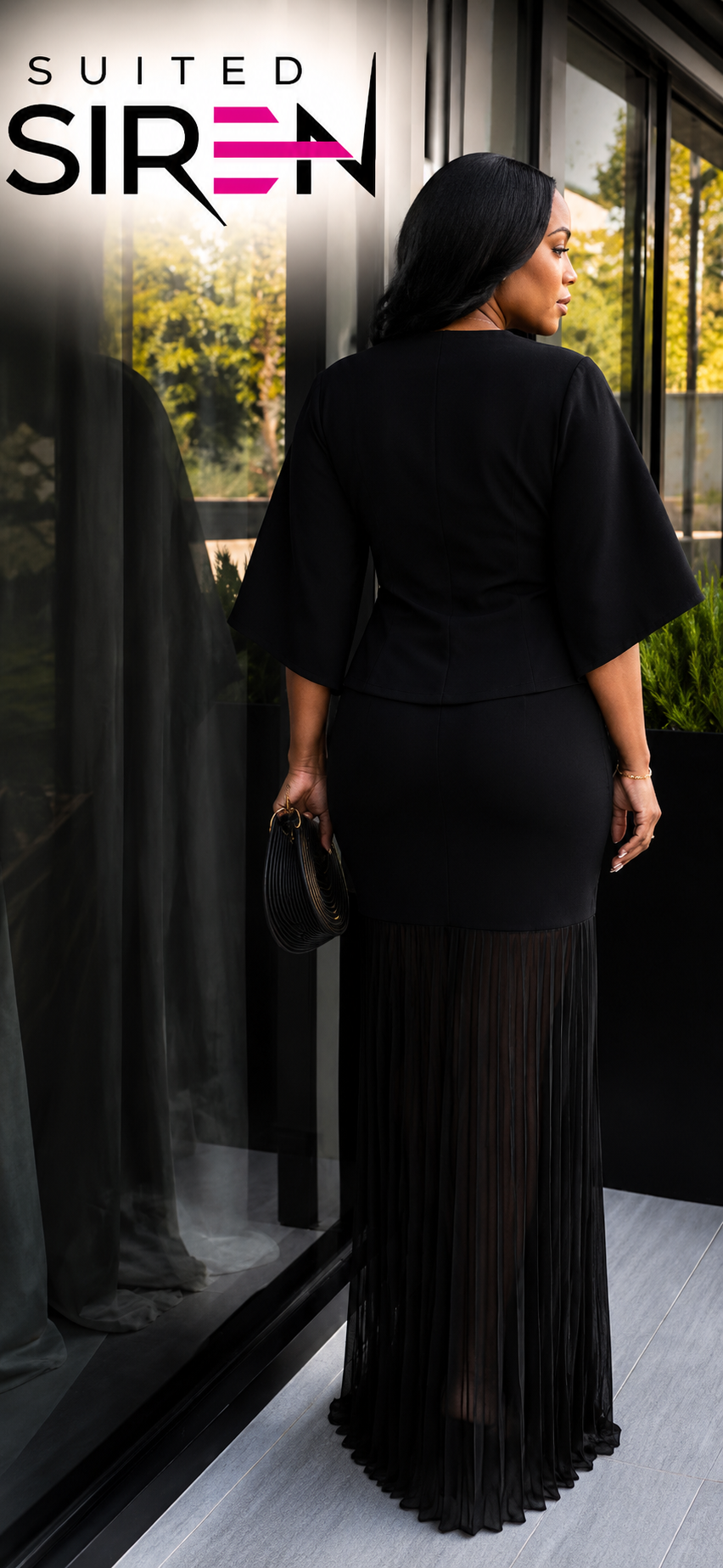 Noir Luxe Pleated Set 🖤