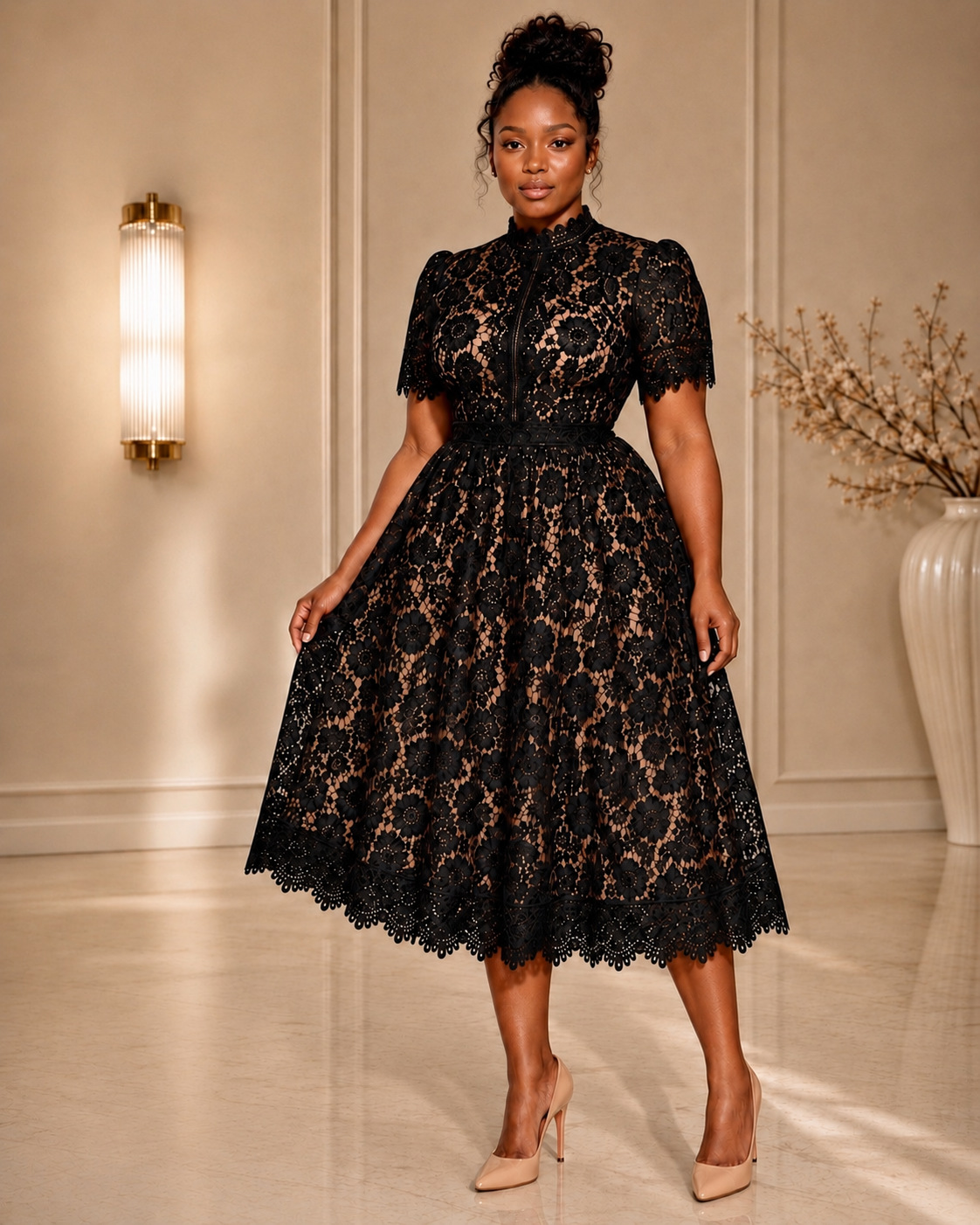 Noir Lace Elegance Dress