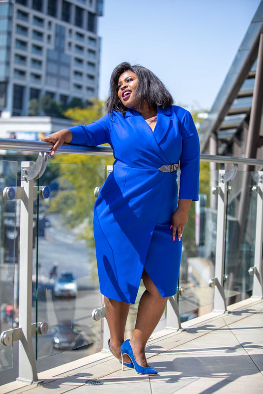 Royal Blue Dress with Glitter Belt