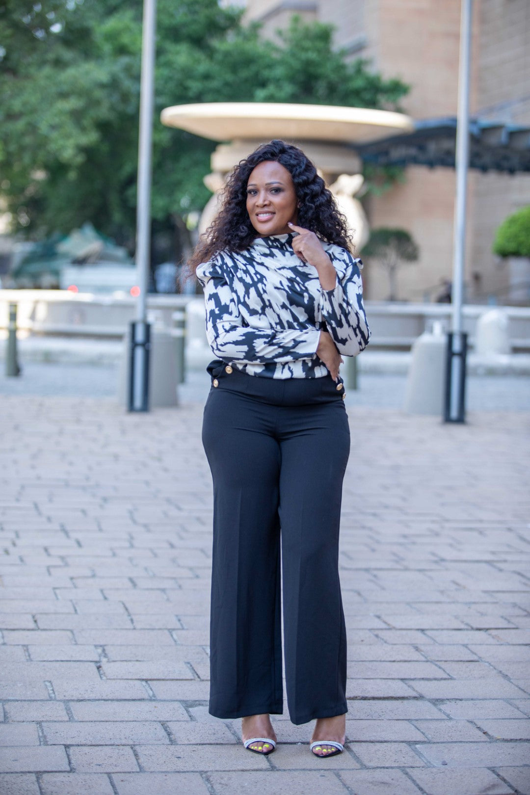 Black Pants with Gold Buttons