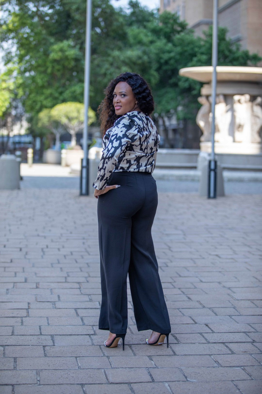 Black & Cream Blouse