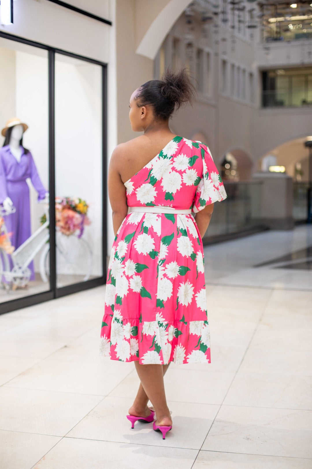 Floral Bloom One-Shoulder Delight