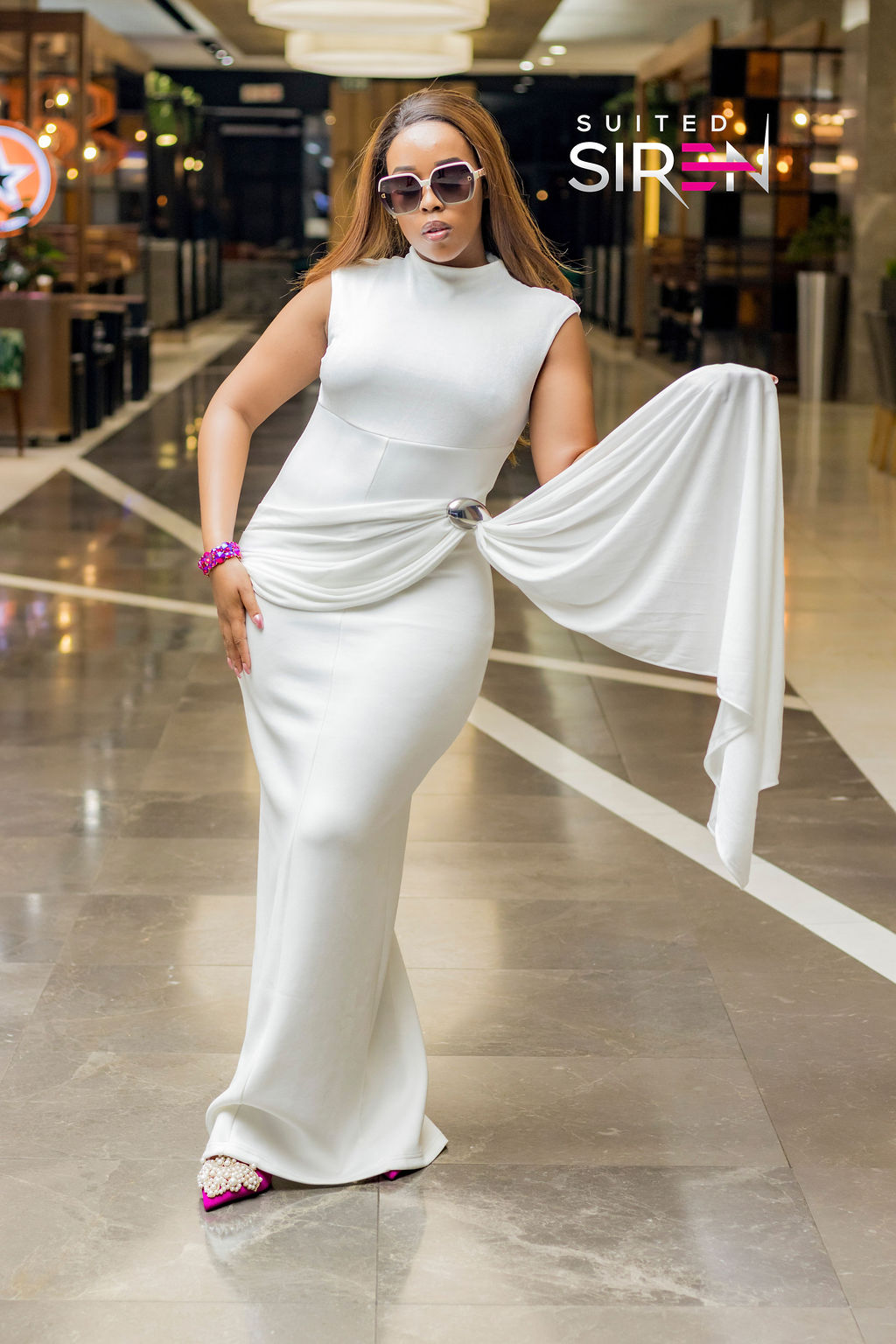 White Luxe Contour Dress