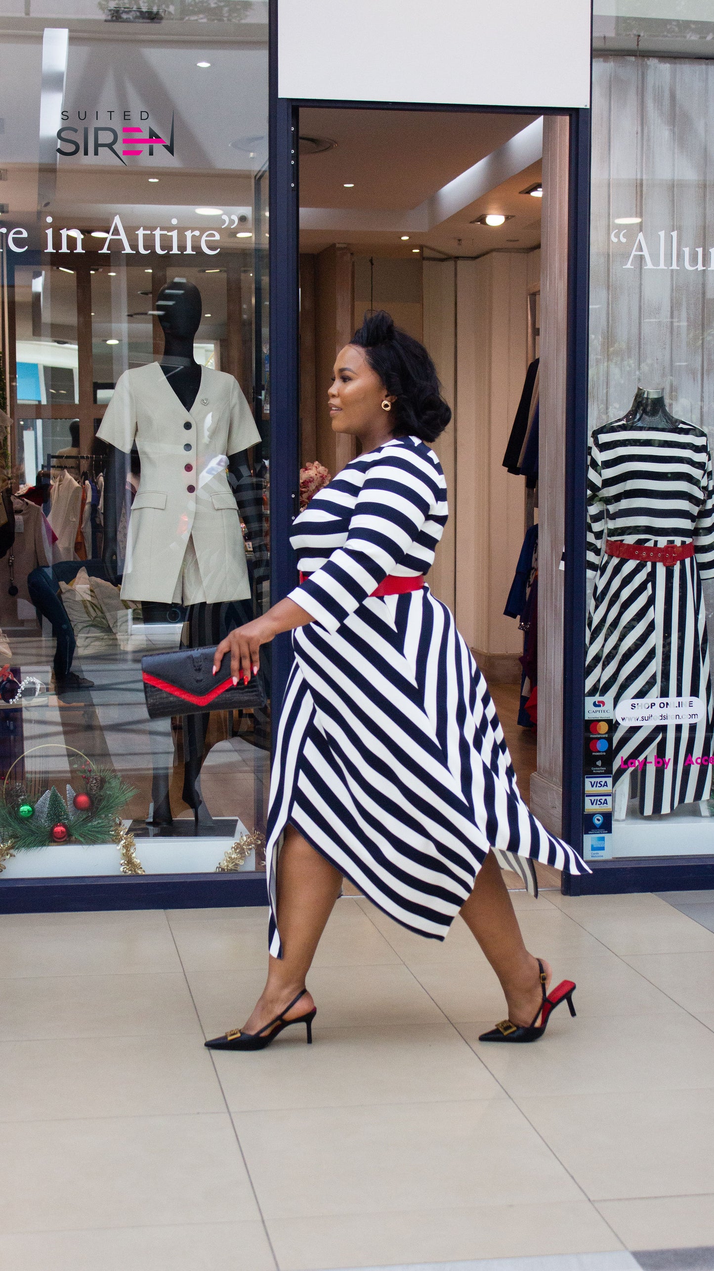 Crimson Stripe Dress