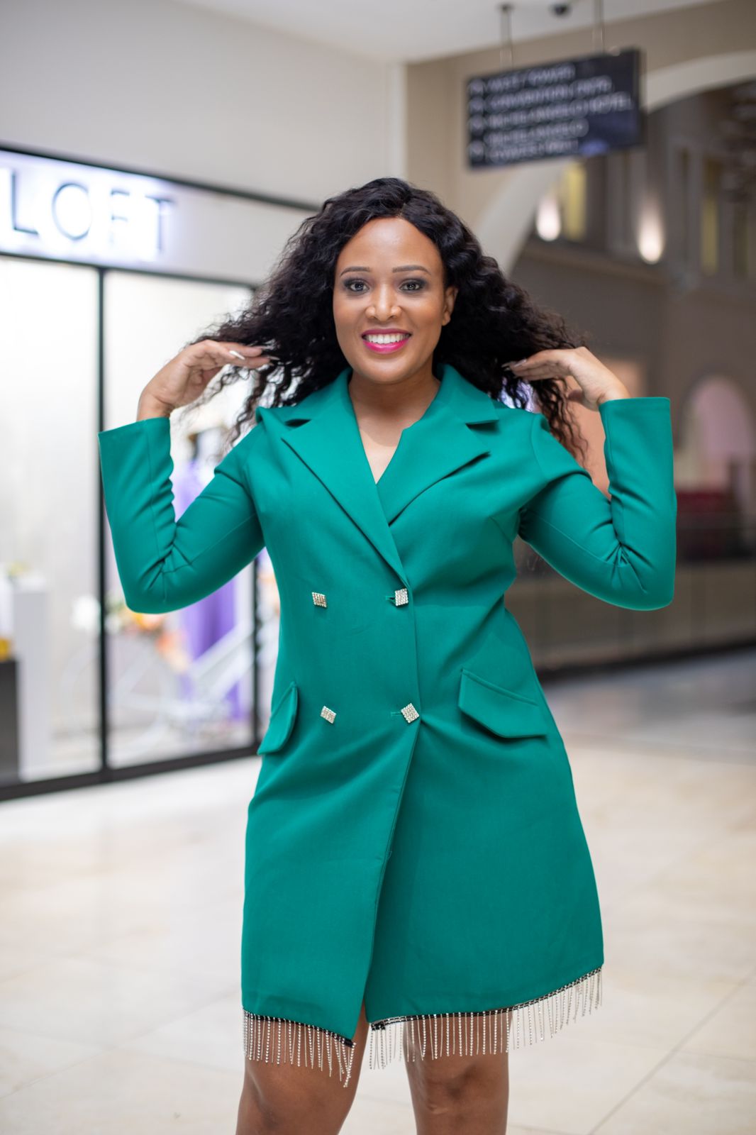 Green Blazer with Bling Bottom