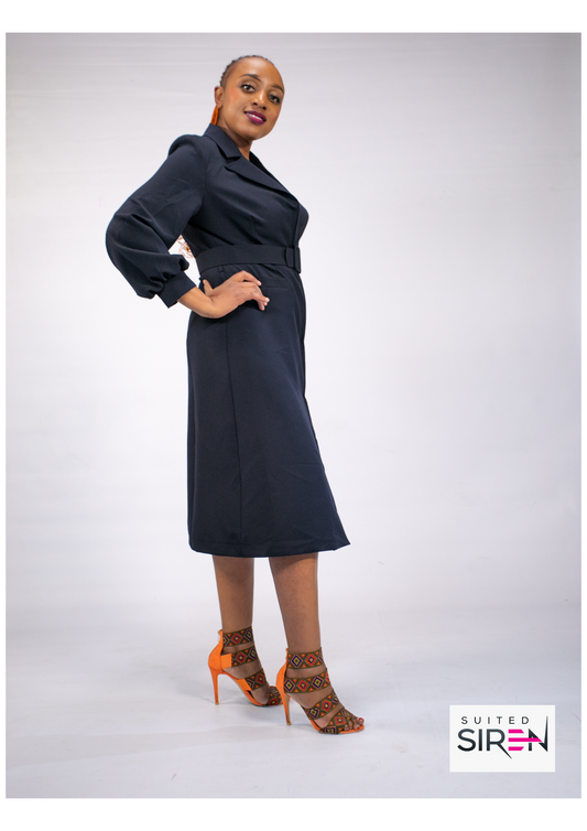 Navy Blue Coat Dress