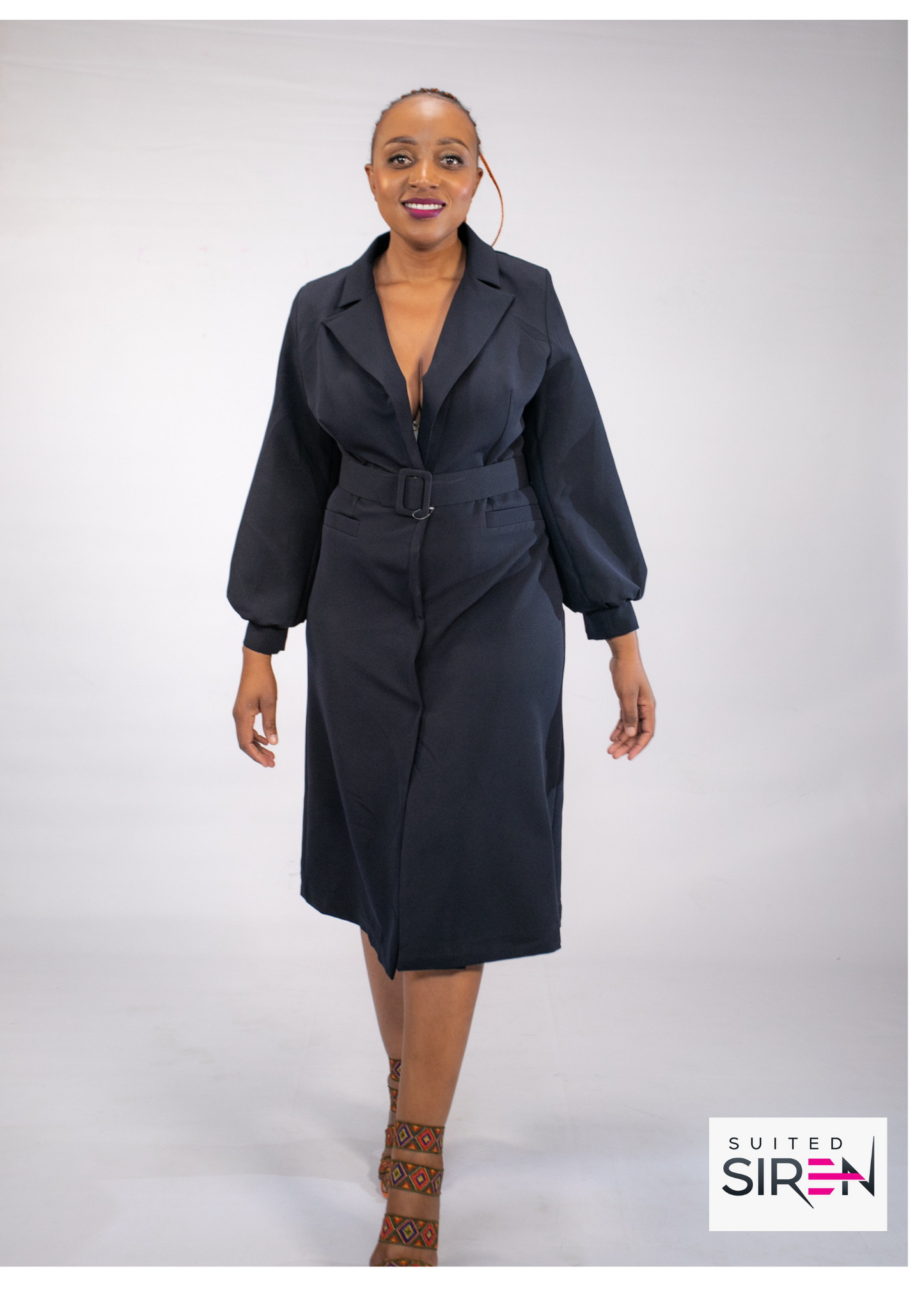 Navy Blue Coat Dress