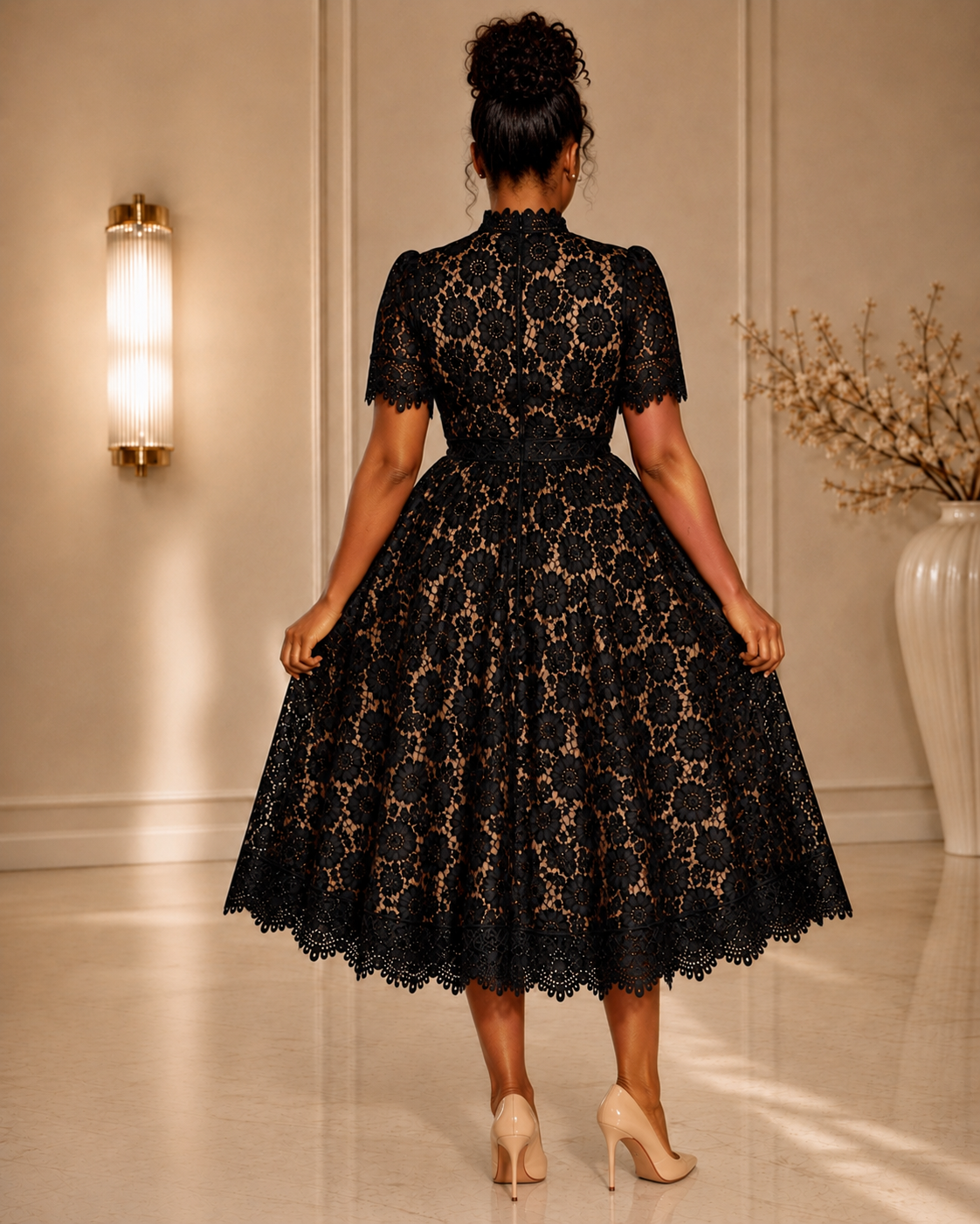 Noir Lace Elegance Dress